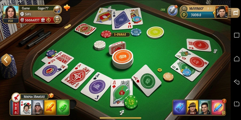 Screenshot gameplay yang menarik dari MARIMA77, menunjukkan suasana permainan Gaple.