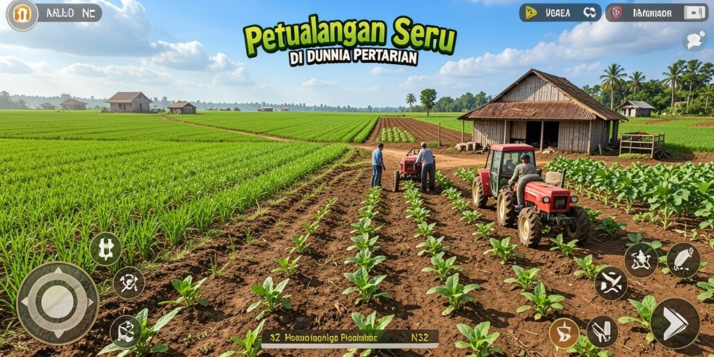 Tampilan menarik dari gameplay petualangan bertani di N32.