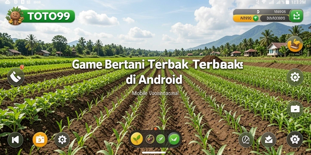 Tampilan gameplay TOTO99 dengan ladang hijau dan tanaman subur.